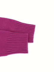 V Neck Drop Shoulder Knit Sweater Long Sleeve Casual Pullover