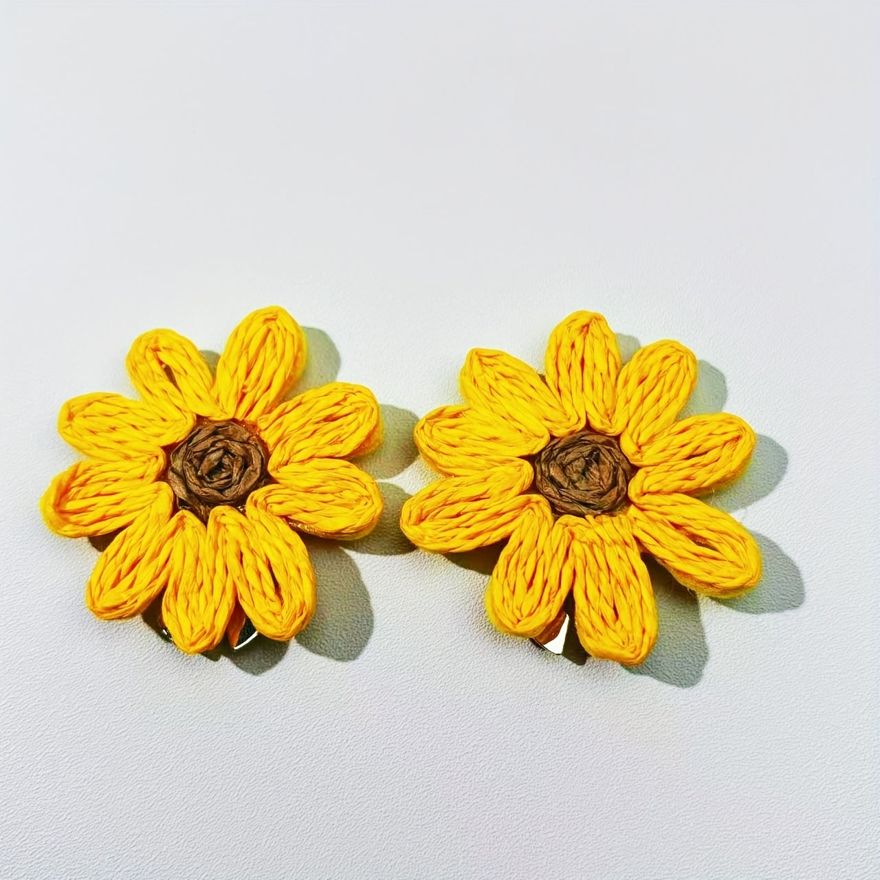 2pcs Yellow Daisy Button Covers No Sewing Required for Formal & Casual Shirts