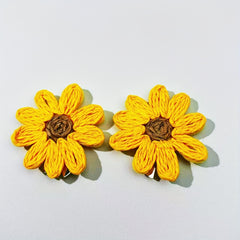 2pcs Yellow Daisy Button Covers No Sewing Required for Formal & Casual Shirts