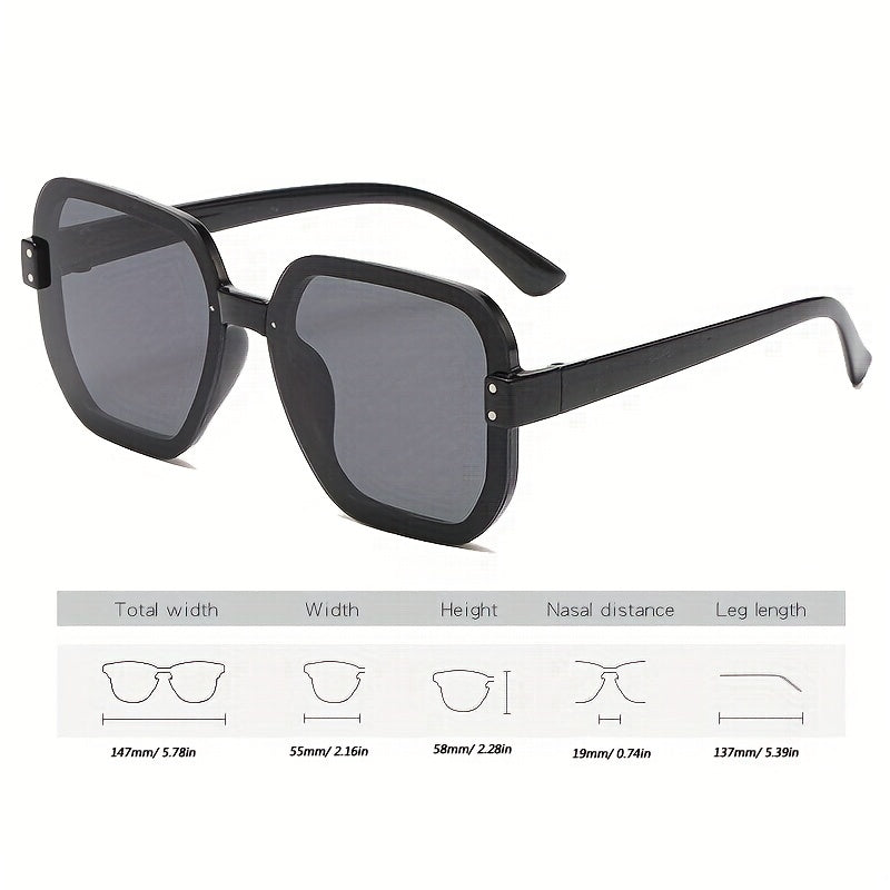 Square Gradient Sunglasses Rivet Decor UV400