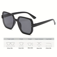 Square Gradient Sunglasses Rivet Decor UV400