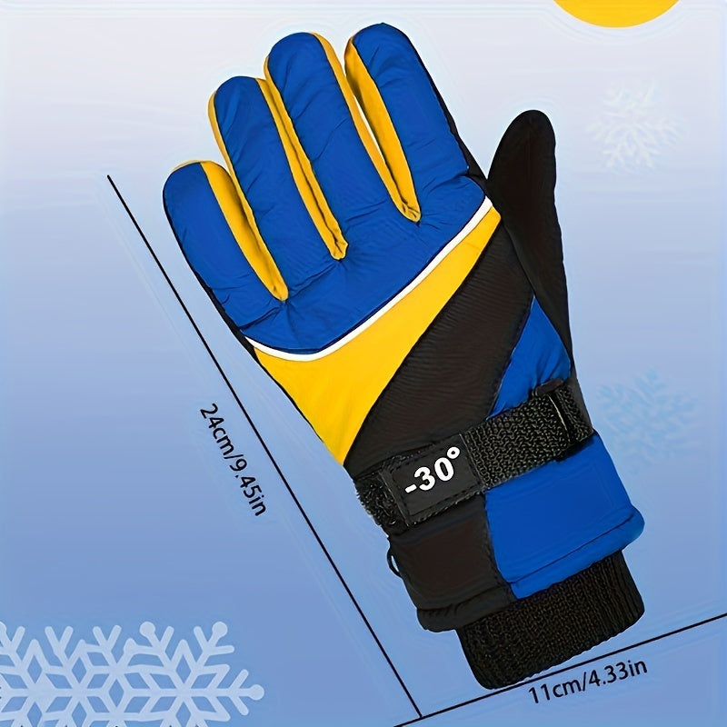 Kids Waterproof Winter Gloves Windproof Warm Gloves