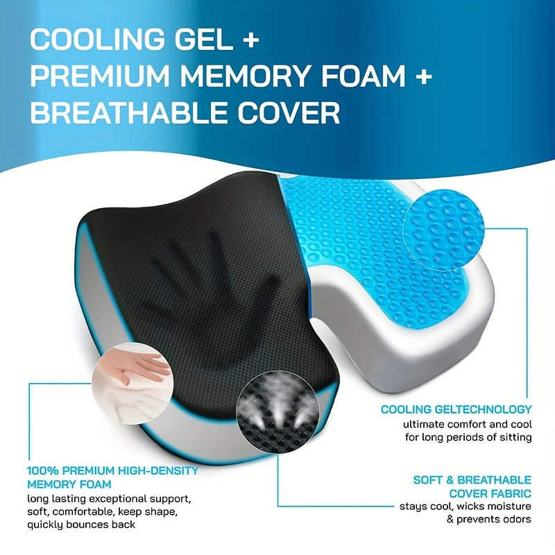 Memory Foam Office Chair Cushion Non Slip Pain Relief Pad