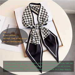 Geometric Print Silk Necktie & Hair Band Set