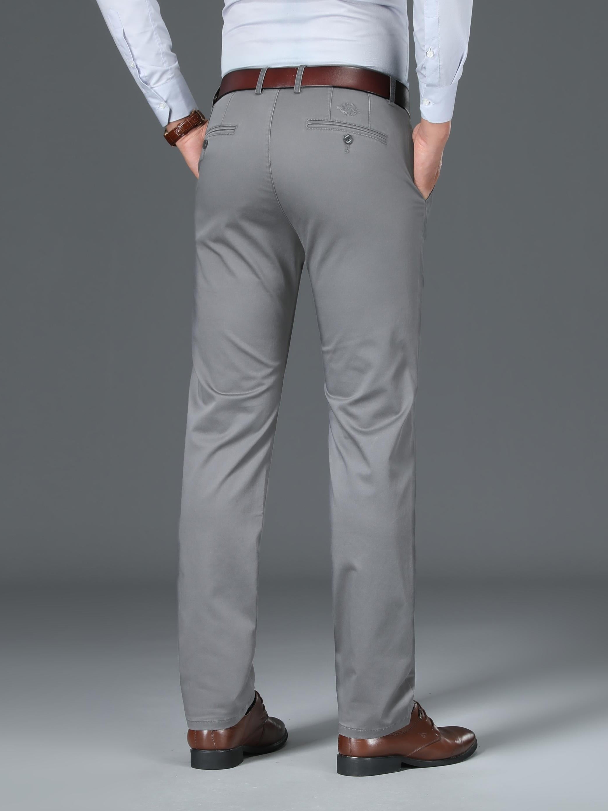Men's Classic Formal Stretch Dress Pants for Spring Summer Business