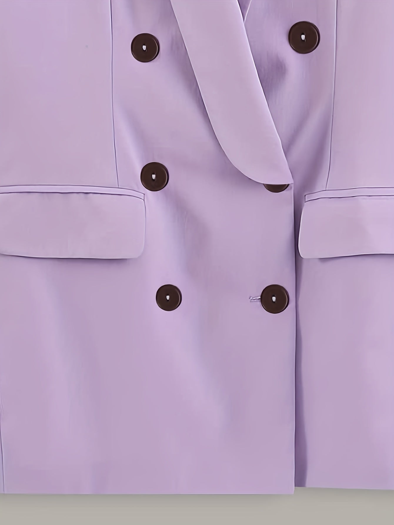 Solid Button Up Long Sleeve Blazer