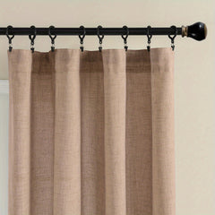 Cotton Linen Curtain with Rod Pocket for Living Room Bedroom Home Decor