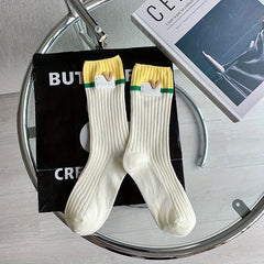 Heart Decor Colorblock Socks Women's Stockings