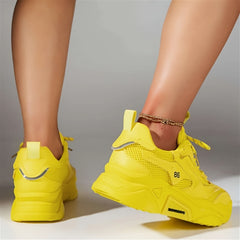 Women's Chunky Sneakers Mesh Breathable Low Top Sports Shoes