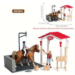 Deluxe Farm Ranch Playset with Stable & Horseback Riding Scene