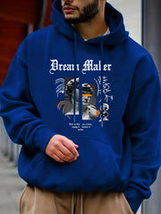 David Statue Print Hoodie Men's Casual Pullover Sweatshirt