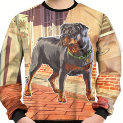 Dog 3D Print Tee Tops Boys Casual Short Sleeve T shirt
