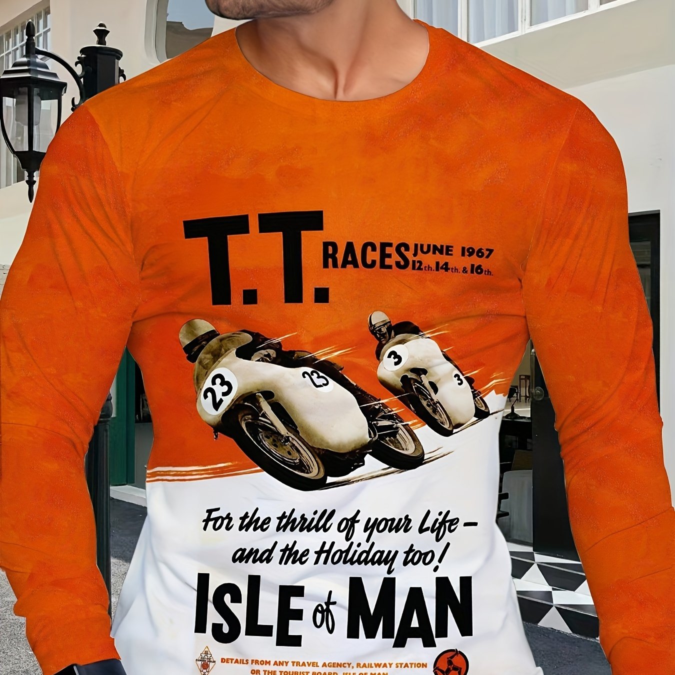 Men's Long Sleeve Motorcycle Off road T shirt Quick Drying Outdoor Top