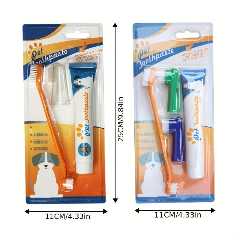 Dog Dental Care Set Double Head Brush Finger Brush