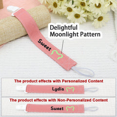 Customized Cotton Pacifier Clip with Baby Name