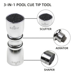 3 In 1 Snooker Billiard Pool Cue Tip Tool Billiard Repair Kit