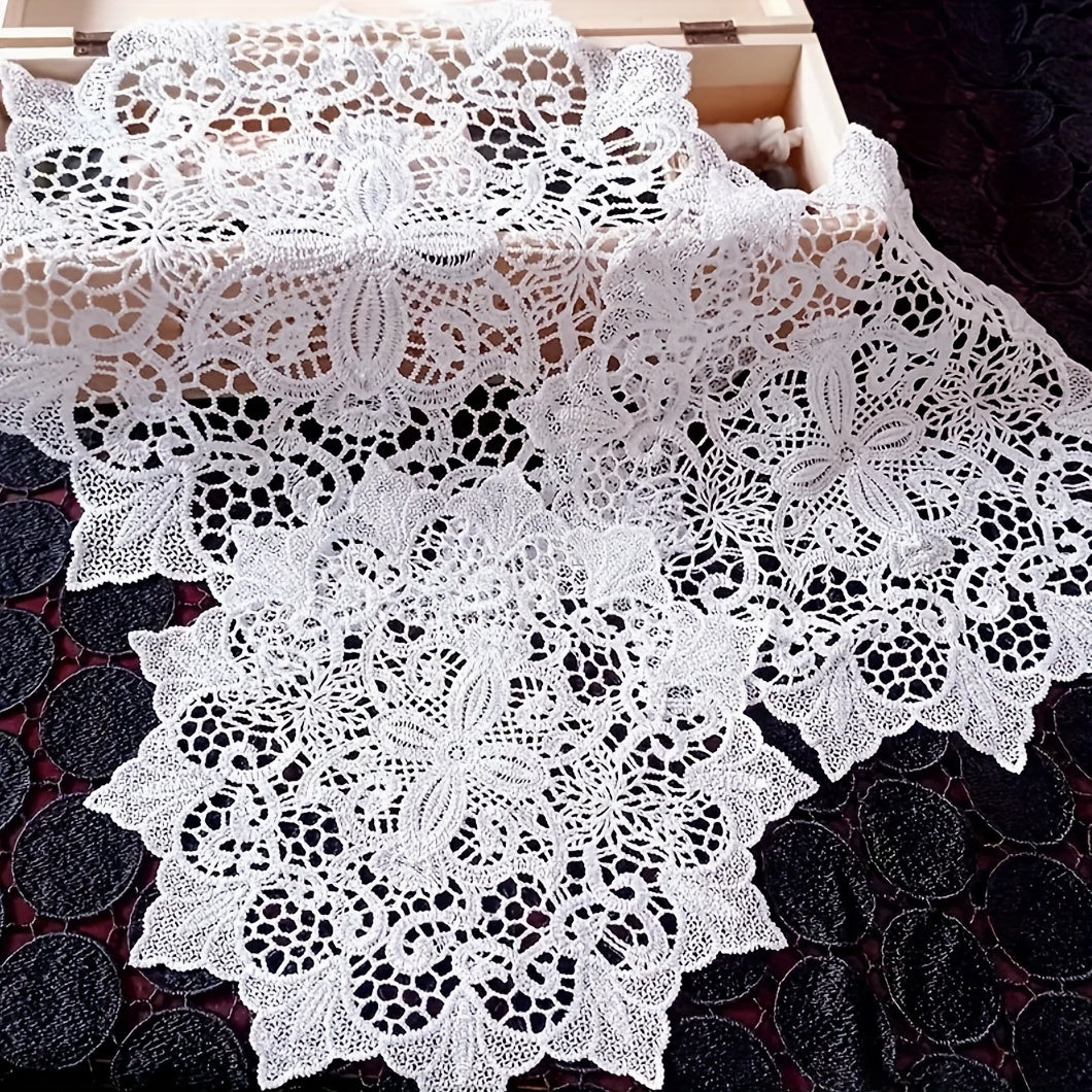Polyester Coaster Lace Hollow Table Mat Thermal Lace Embroidered Table Pad