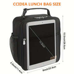 Portable Zipper Lunch Bag with Side Pocket