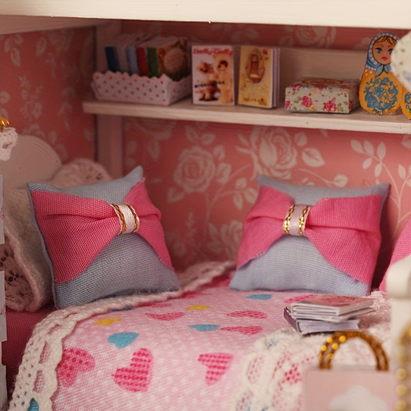 Girl Room Bedroom Decoration Home Accessories Assembly Puzzle Doll House Set