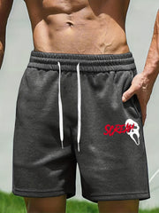 Men's Scream & Ghost Face Print Comfy Shorts