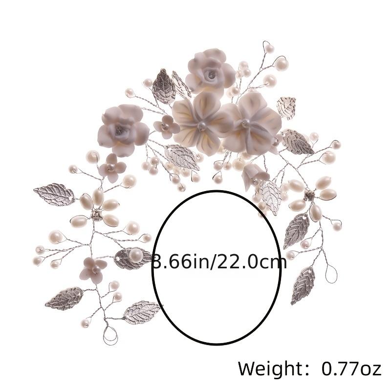 Pearl Bridal Headpiece Flower Bride Wedding Hair Vine