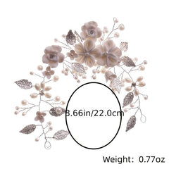 Pearl Bridal Headpiece Flower Bride Wedding Hair Vine