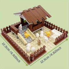 Farm Animals Building Blocks ChickenCoop Hen House Toys