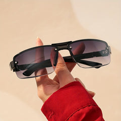 Semi Rimless Wrap Around Sunglasses UV400