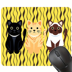 Three Cats Mousepad Cartoon Desk Mat Anti Slip Pad