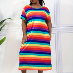 Rainbow Stripe Nightdress - High Stretch