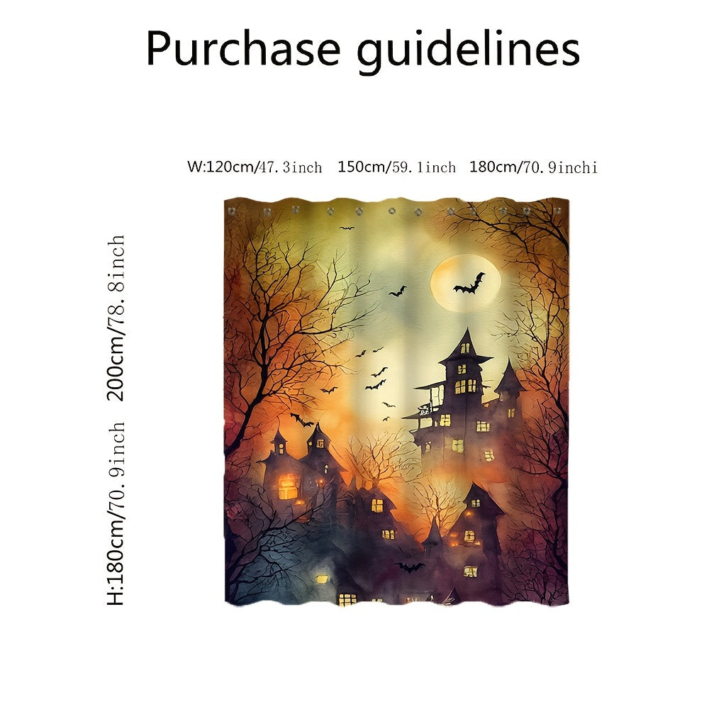 Halloween Castle Bats Shower Curtain
