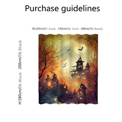 Halloween Castle Bats Shower Curtain