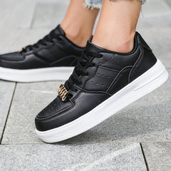 Women's Waterproof Solid Skate Shoes Low Top Sport Shoes