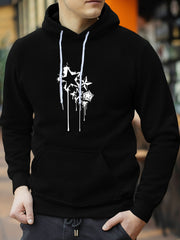 Men's Star Print Hoodie Casual Graphic Pullover Hooded Sweatshirt