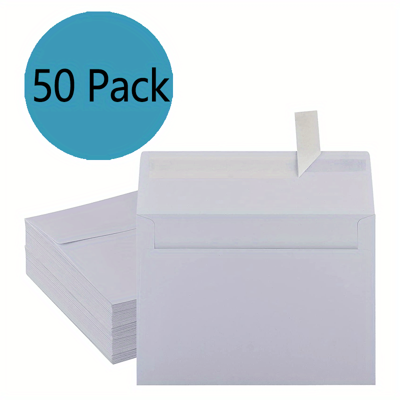 50pcs 4x6in Kraft Paper Envelopes A4 Card Invitation Postcard