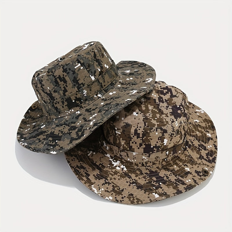 Men's Camo Outdoor Fishing Hat with Sun Protection