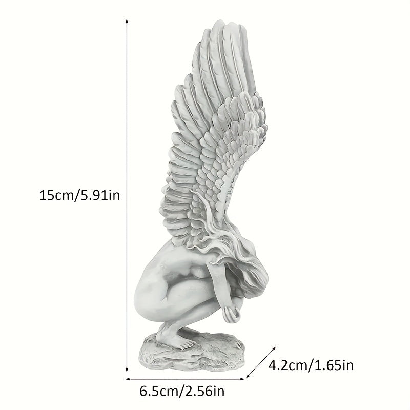 1pc Squat Shy Angel Resin Crafts Birthday And Bright Figurine Yard Decor