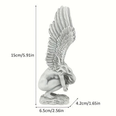 1pc Squat Shy Angel Resin Crafts Birthday And Bright Figurine Yard Decor