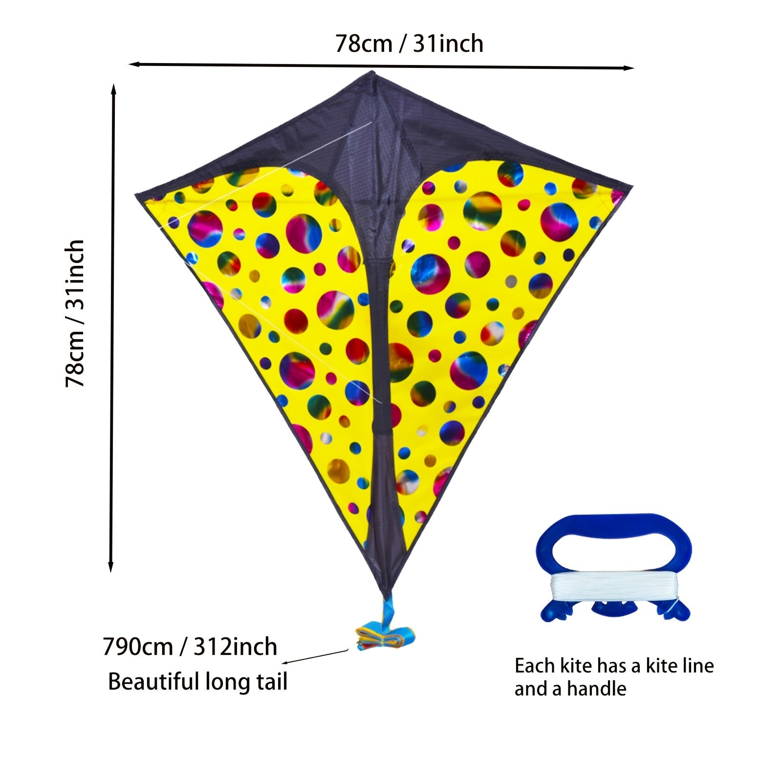 Colorful Kite With Long Tails Easy To Fly - Outdoor Entertainment