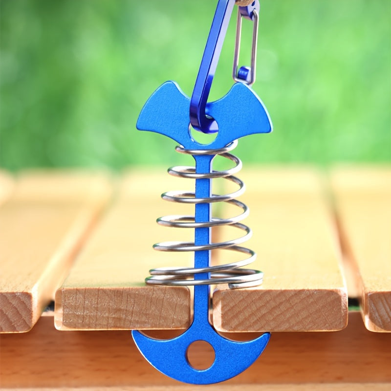 Aluminium Deck Anchor Pegs Carabiners Fishbone Stakes & Cord Adjusters