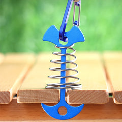 Aluminium Deck Anchor Pegs Carabiners Fishbone Stakes & Cord Adjusters