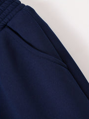 3pcs Boy's Solid Sweatpants Elastic Waist Joggers For Outdoor
