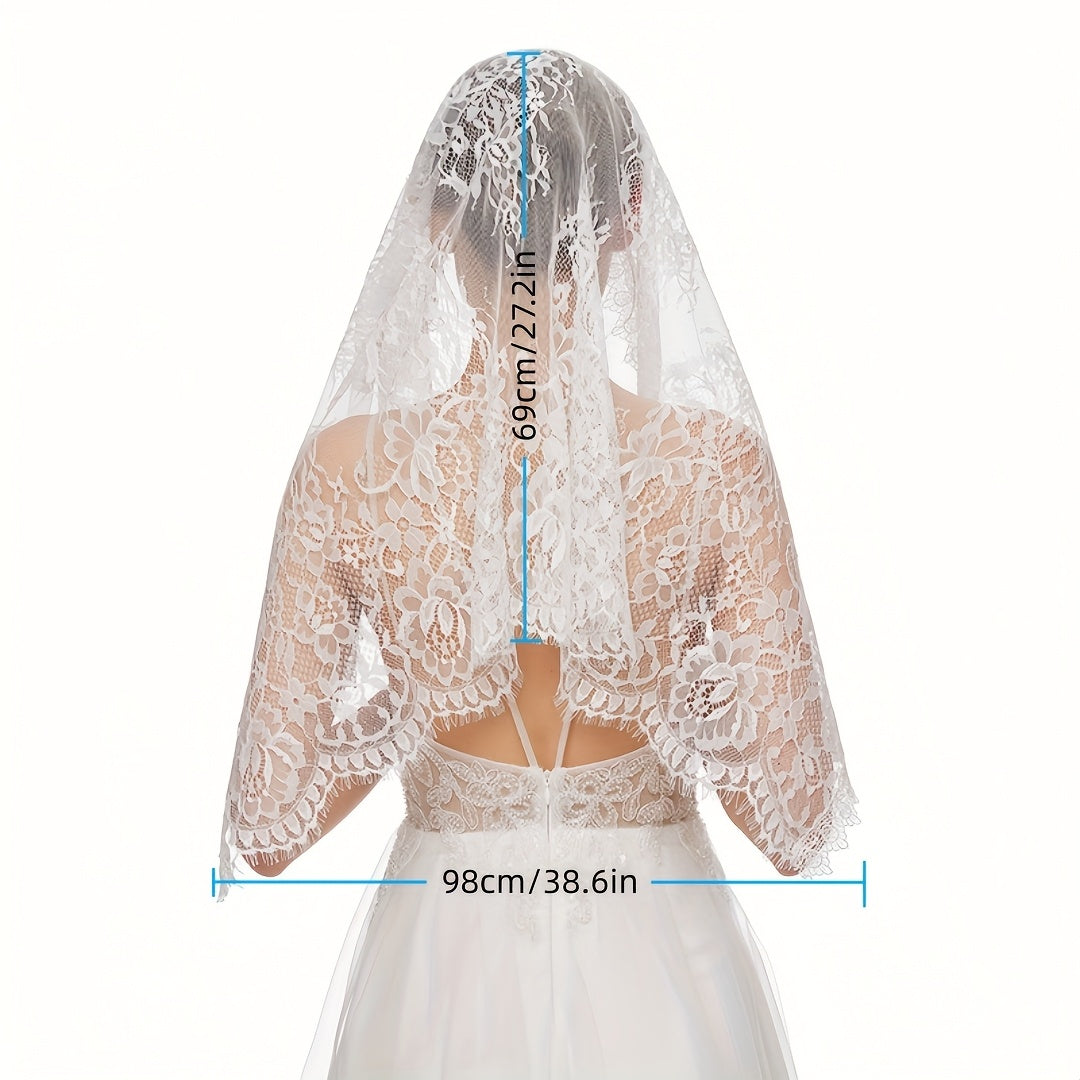 Women's Lace Veil Sheer Tulle Bridal Veil for Weddings