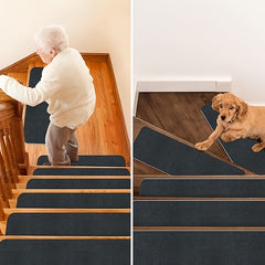 Solid Stair Mats Anti Skid Reusable Carpets Stair Runners Wooden Steps