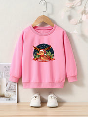 Lovely Reindeer In Christmas Night Crew Neck Sweatshirt
