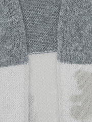 Colorblock Bear Print Cardigan