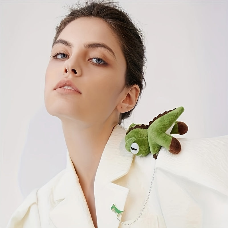 Dinosaur Sunflower Plush Brooch Chain Pin