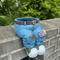 Funny Denim Pants Flower Pot Resin Decoration Crafts Retro Garden Decor