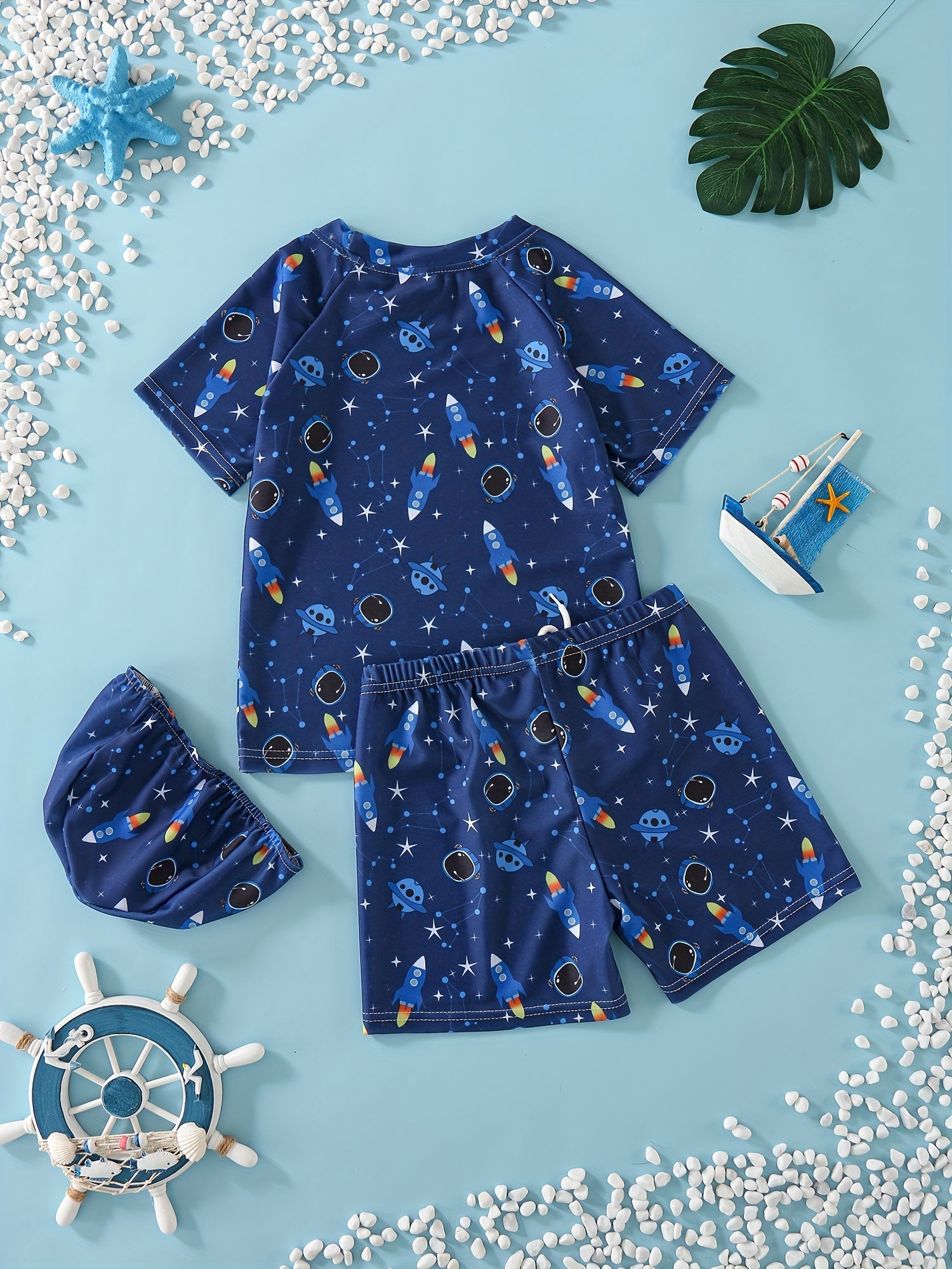 Boys Rocket Swim Suit Set for Beach Vacation