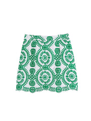 Geometric Print Embroidered Skirt Ethnic Style Retro Casual